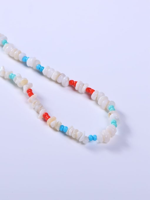 BYG Beads 925 Sterling Silver Shell Multi Color Minimalist Beaded Necklace 1