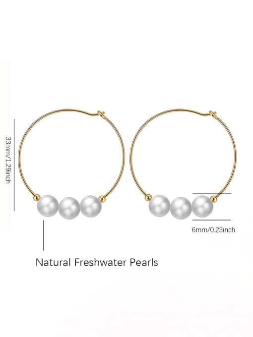 BYG Beads 925 Sterling Silver Freshwater Pearl White Tila Bead Round Minimalist Drop Earring 4