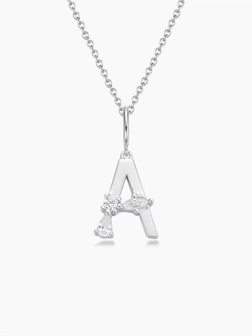 YUEFAN 925 Sterling Silver Cubic Zirconia White Minimalist Initials Necklace 1