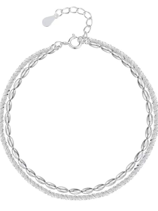 White 18+5cm 925 Sterling Silver Minimalist Chain