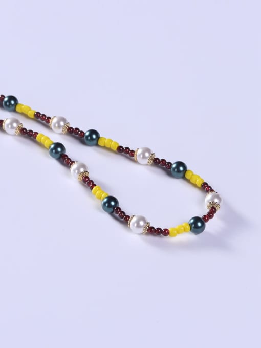 BYG Beads Stainless steel Crystal Multi Color Minimalist Beaded Necklace 1