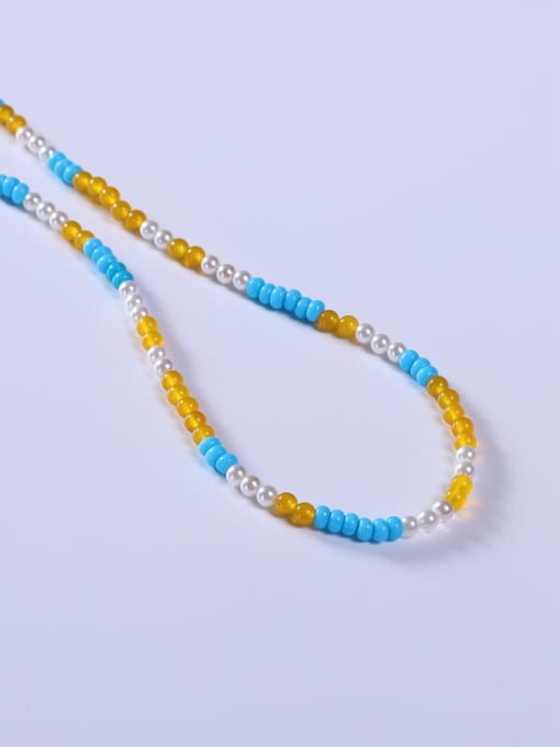 Multi Stainless steel Freshwater Pearl Multi Color Minimalist Beaded Necklace