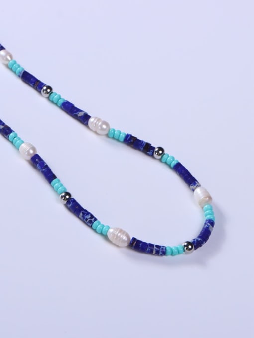 BYG Beads Stainless steel Freshwater Pearl Multi Color Minimalist Beaded Necklace 1