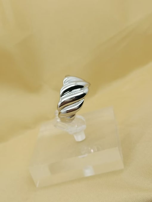 QIBAO 925 Sterling Silver Irregular Luxury Band Ring 2