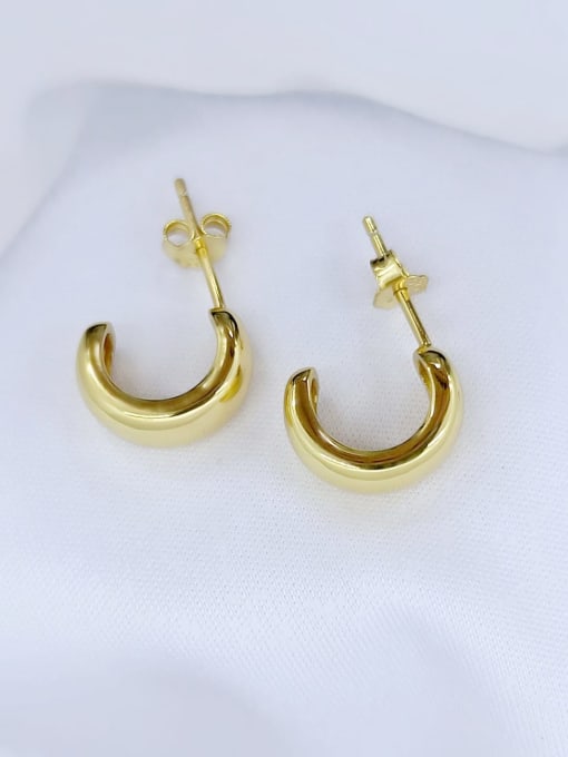 Yellow 925 Sterling Silver Hook Classic Hook Earring