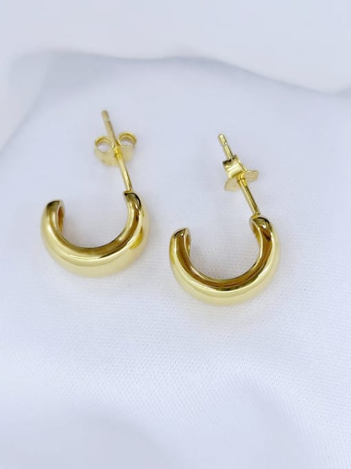 yellow 925 Sterling Silver Round Dainty Hoop Earring