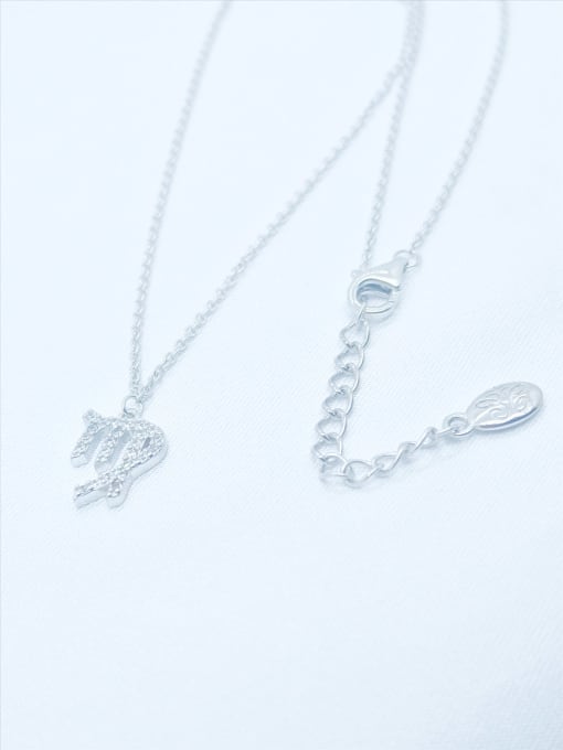 QIBAO 925 Sterling Silver Cubic Zirconia White Constellation Dainty Initials Necklace 2