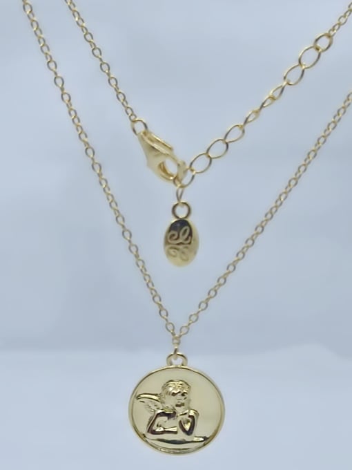 QIBAO 925 Sterling Silver Coin Classic Link Necklace 0