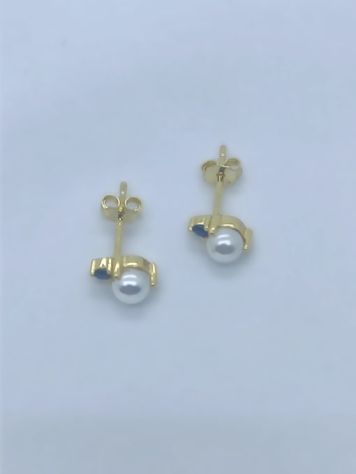 QIBAO 925 Sterling Silver Shell Round Minimalist Stud Earring 1
