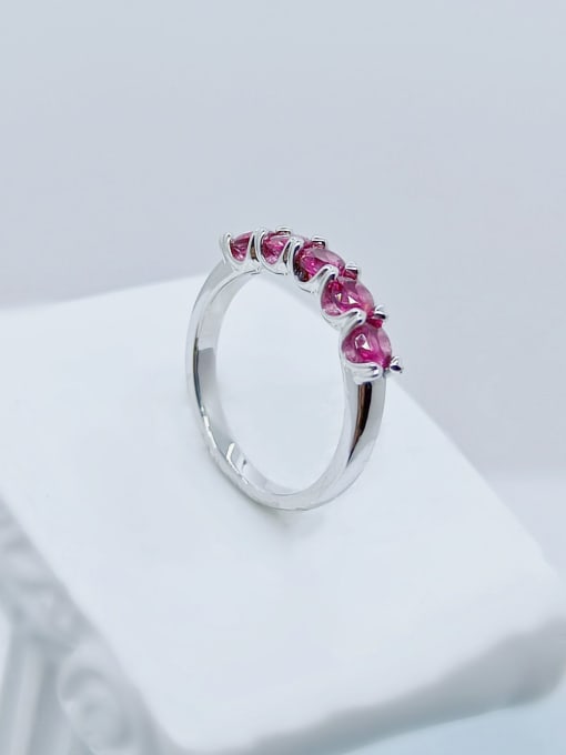 QIBAO 925 Sterling Silver Cubic Zirconia Round Trend Multistone Ring 0