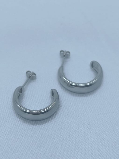 QIBAO 925 Sterling Silver Round Dainty Hoop Earring 0