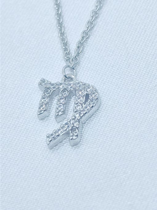 QIBAO 925 Sterling Silver Cubic Zirconia White Constellation Dainty Initials Necklace