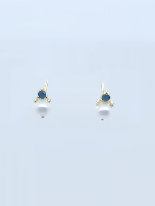 QIBAO 925 Sterling Silver Shell Round Minimalist Stud Earring 2