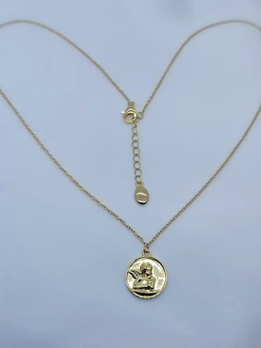 QIBAO 925 Sterling Silver Coin Classic Link Necklace 1