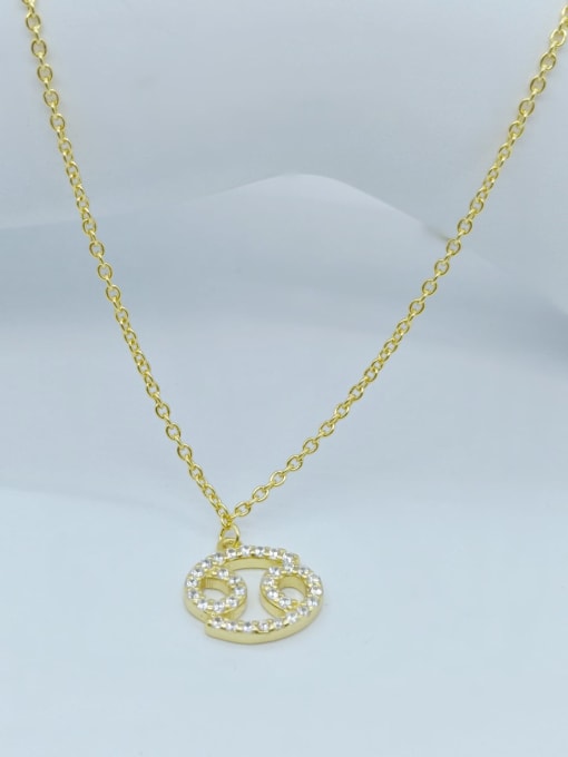 QIBAO 925 Sterling Silver Cubic Zirconia Oval Trend Number Necklace