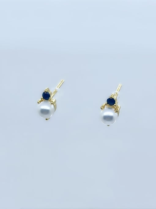 QIBAO 925 Sterling Silver Shell Round Minimalist Stud Earring 0