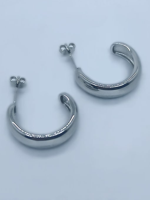 White 925 Sterling Silver Round Dainty Hoop Earring