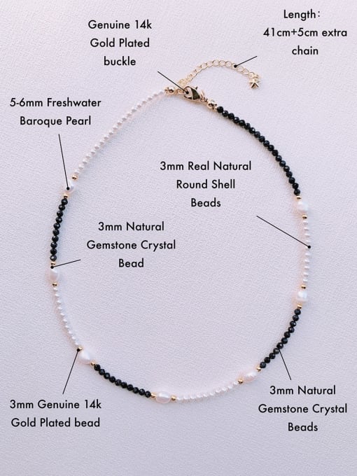 Scarlet White N-STPE-0019 Natural  Gemstone Crystal Beads Chain  Handmade  Beaded Necklace 3