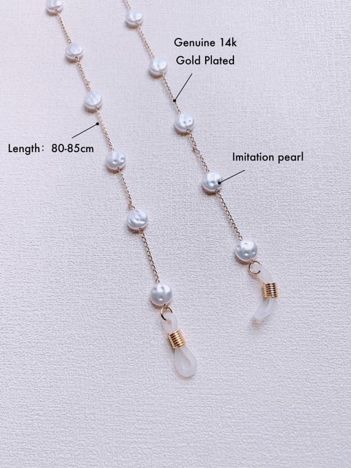 Scarlet White Brass Imitation Pearl Minimalist Sunglass Chains 1