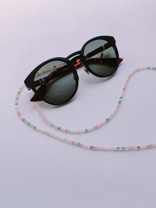 Scarlet White Natural Gemstone Crystal Beads Chain Handmade Multi Color Sunglass Cha 3