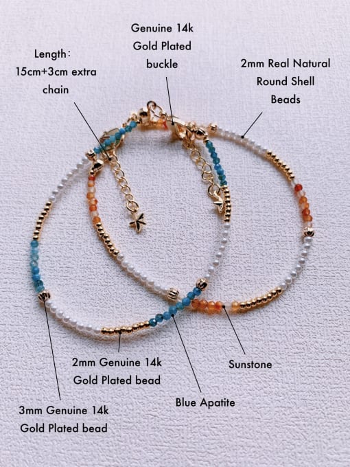 Scarlet White Natural  Gemstone Crystal Beads Chain Multi Color Handmade Beaded Bracelet 1