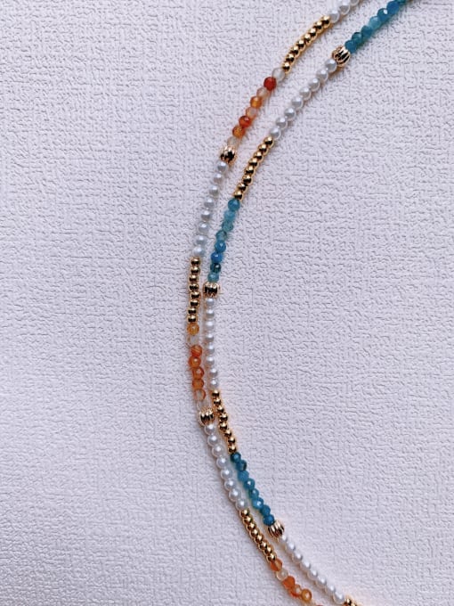Scarlet White Natural  Gemstone Crystal Beads Chain Multi Color Handmade Beaded Bracelet 4