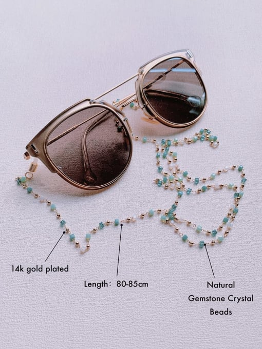 Scarlet White Natural Gemstone Crystal Beads Chain Handmade Sunglass Chains 1