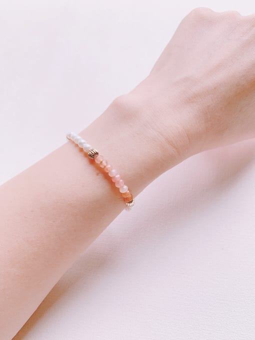Scarlet White Natural  Gemstone Crystal Beads Chain Multi Color Handmade Beaded Bracelet 1