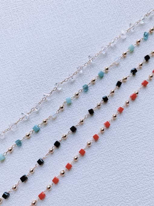 Scarlet White Natural  Gemstone Crystal Beads Chain Handmade Beaded Bracelet