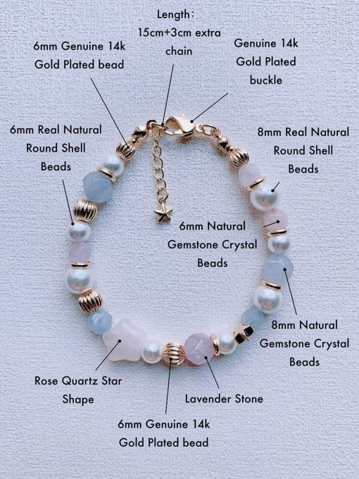 Scarlet White Natural  Gemstone Crystal Beads Chain Handmade Beaded Bracelet 3