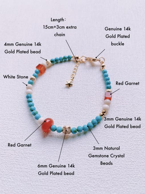 Scarlet White Natural  Gemstone Crystal Beads  Handmade Beaded Bracelet 2
