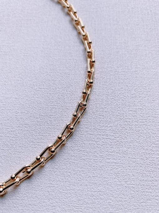 Scarlet White Brass Minimalist U Shape Chain Necklace 2