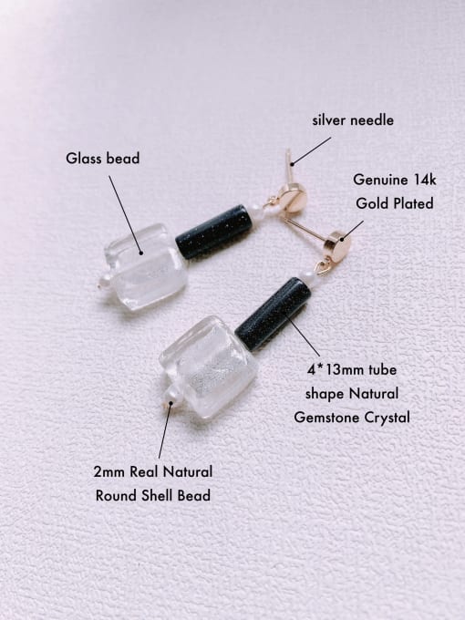 Scarlet White Brass Geometric Minimalist Drop Earring 2