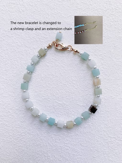 colour Natural  Gemstone Crystal Beads Chain  Minimalist Handmade Beaded Bracelet