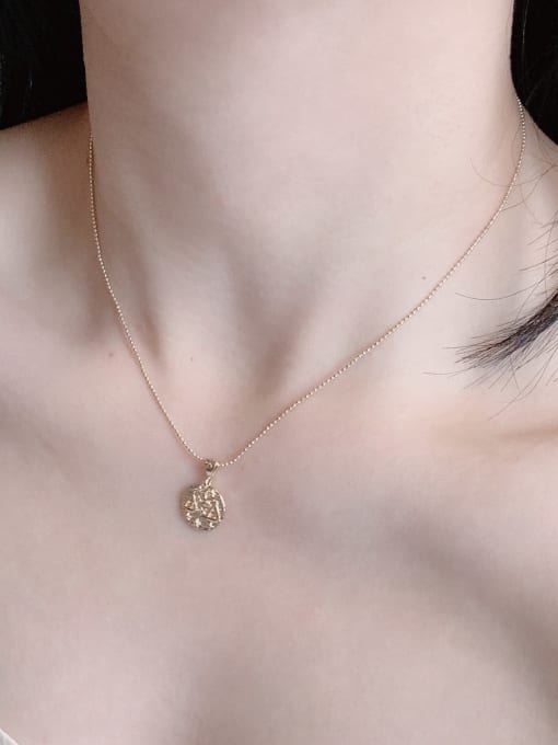 Scarlet White Brass Constellation Minimalist Beads Chain Necklace 1