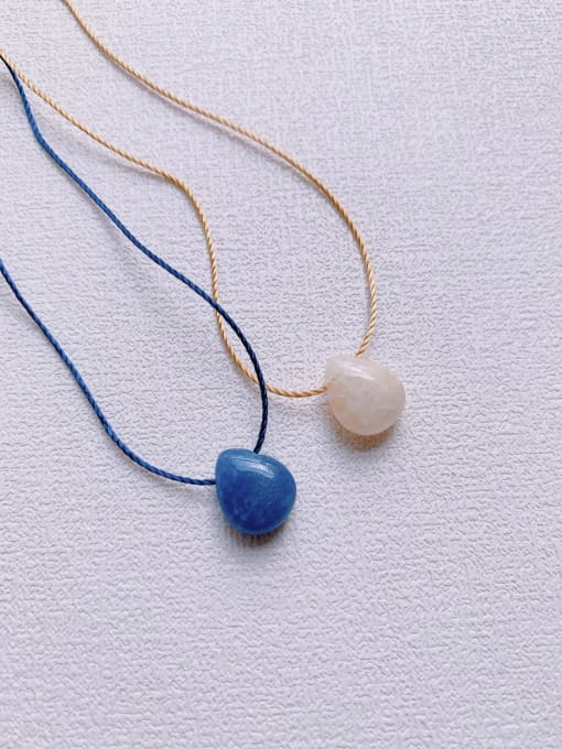Scarlet White N-CH-001 Brass Natural Stone Water Drop Minimalist Necklace 0