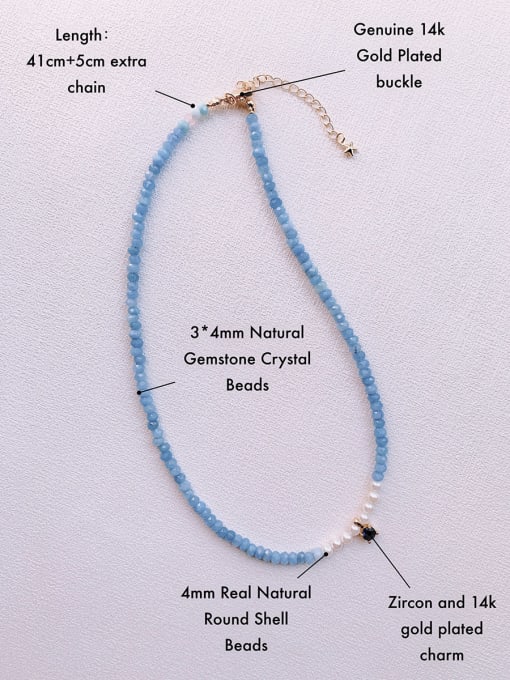 Scarlet White N-STPE-0018 Natural  Gemstone Crystal Beads Chain  Handmade Beaded Necklace 2