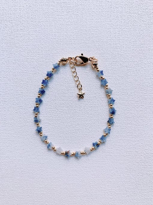 Color 1 Natural  Gemstone Crystal Beads Chain Handmade Beaded Bracelet