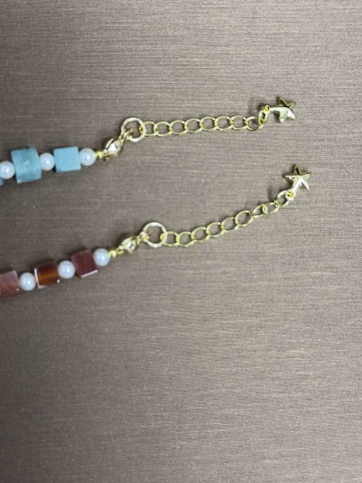 Scarlet White Natural  Gemstone Crystal Beads Chain Handmade Beaded Bracelet 4