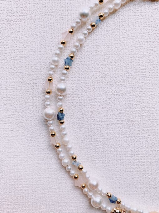 Scarlet White Natural  Gemstone Crystal Beads Chain Handmade Beaded Bracelet 3