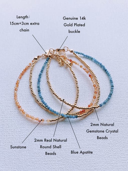 Scarlet White Natural  Gemstone Crystal Beads Chain  Handmade Beaded Bracelet 1