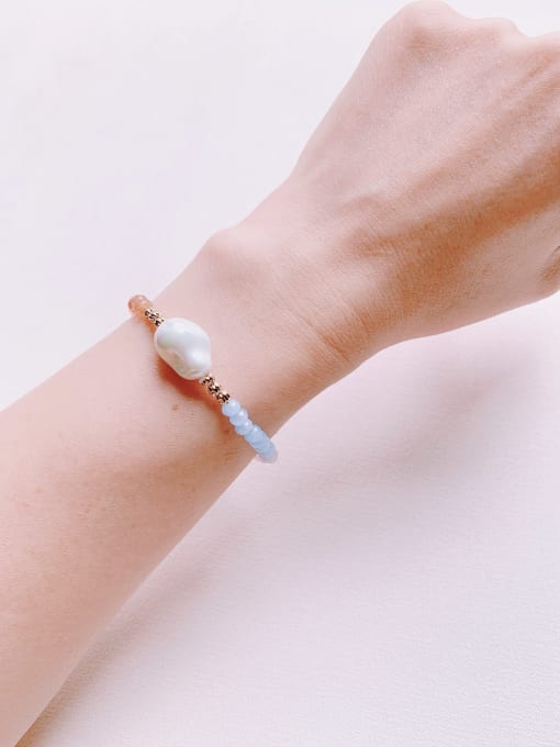 Scarlet White Natural  Gemstone Crystal  Multi Color Beads Chain Handmade Beaded Bracelet 1