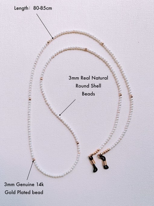 Scarlet White Natural Gemstone Crystal Beads Chain Handmade Sunglass Chains 2