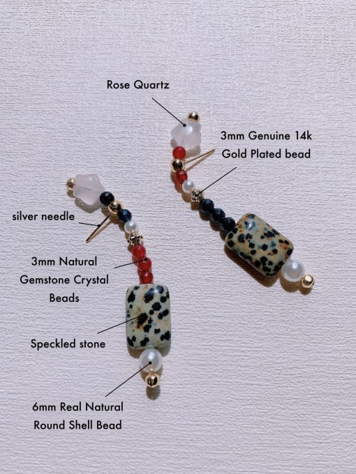 Scarlet White Brass Imitation Pearl Geometric Vintage Handmade beaded earrings  Drop Earring 1