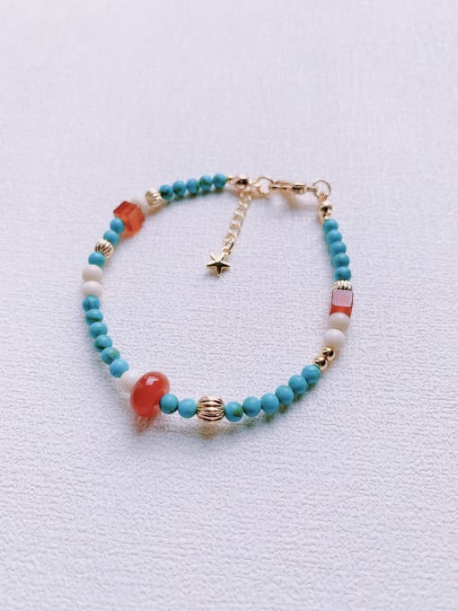 Color Natural  Gemstone Crystal Beads  Handmade Beaded Bracelet
