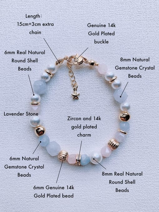 Scarlet White Natural  Gemstone Crystal Beads Chain  Handmade Beaded Bracelet 3