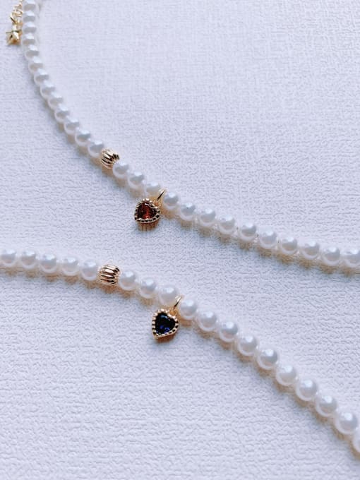 Scarlet White Natural Round Shell Beads Chain Minimalist Handmade Beaded Bracelet 3