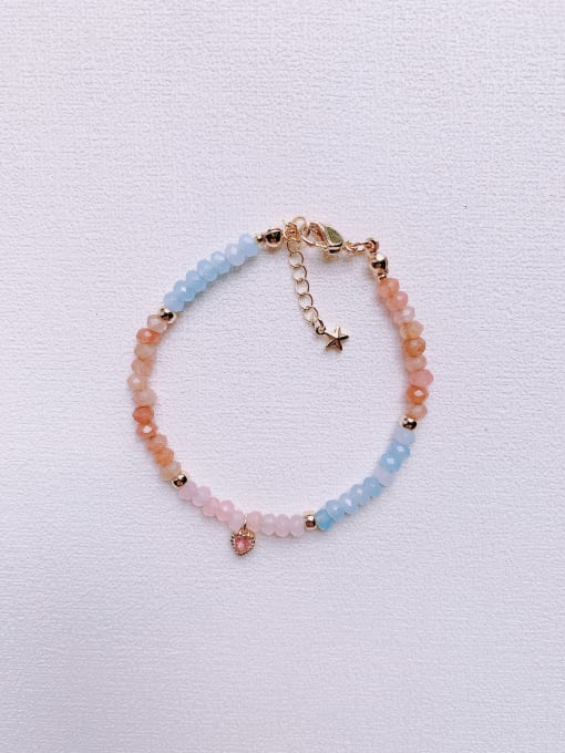 Color HNatural  Gemstone Crystal Beads Chain Handmade Beaded Bracelet