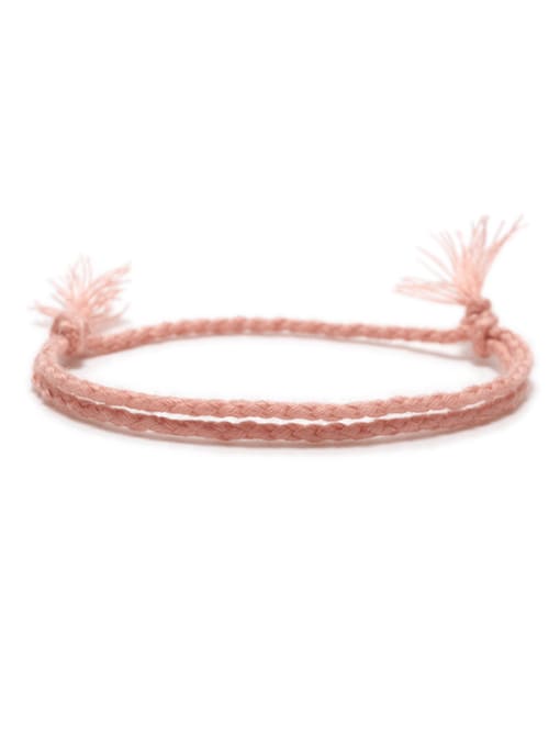 Pink Cotton Rope Irregular Trend Handmade Weave Bracelet