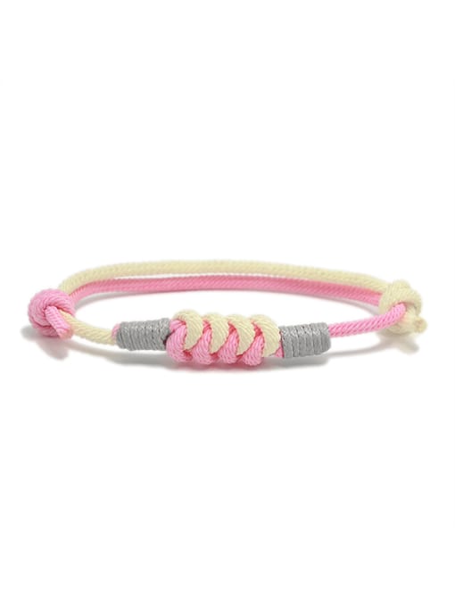 Pink Milanese Rope Irregular Trend Handmade Weave Bracelet